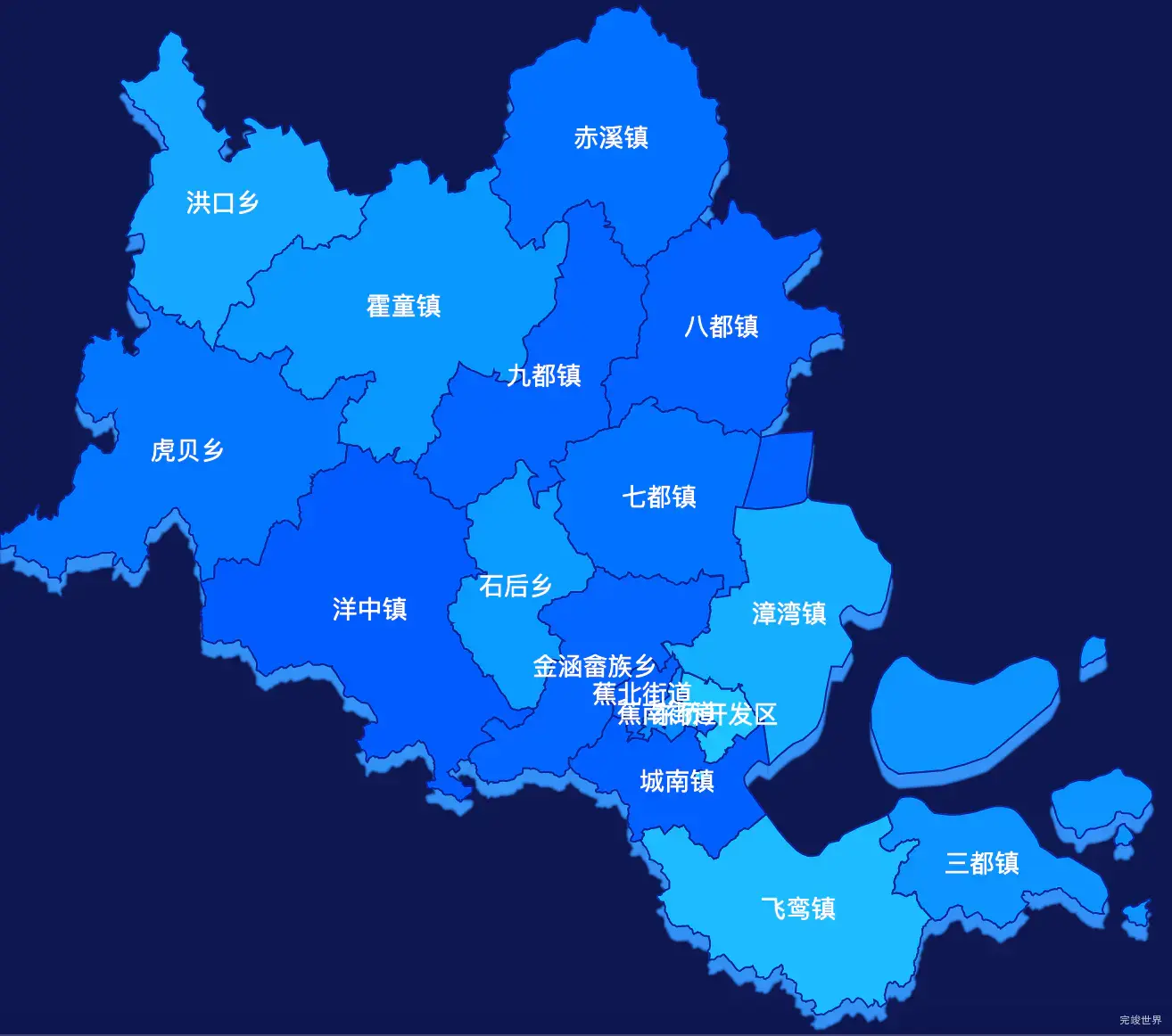 echarts宁德市蕉城区geoJson地图 visualMap控制地图颜色