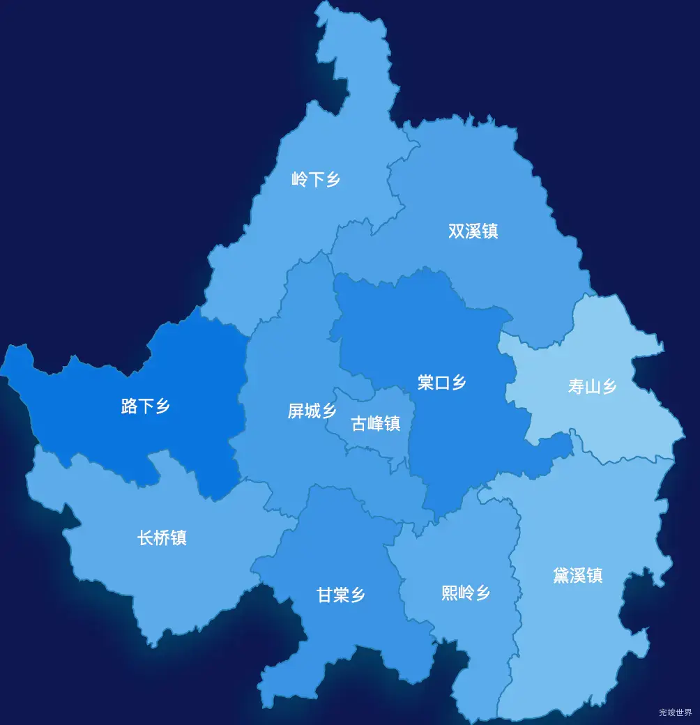 echarts宁德市屏南县geoJson地图 tooltip轮播