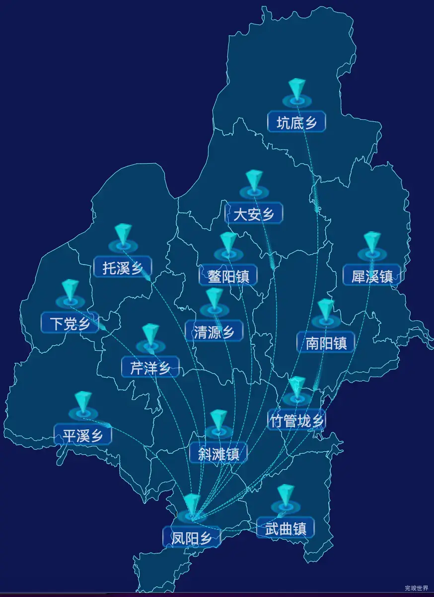 echarts宁德市寿宁县geoJson地图label样式自定义