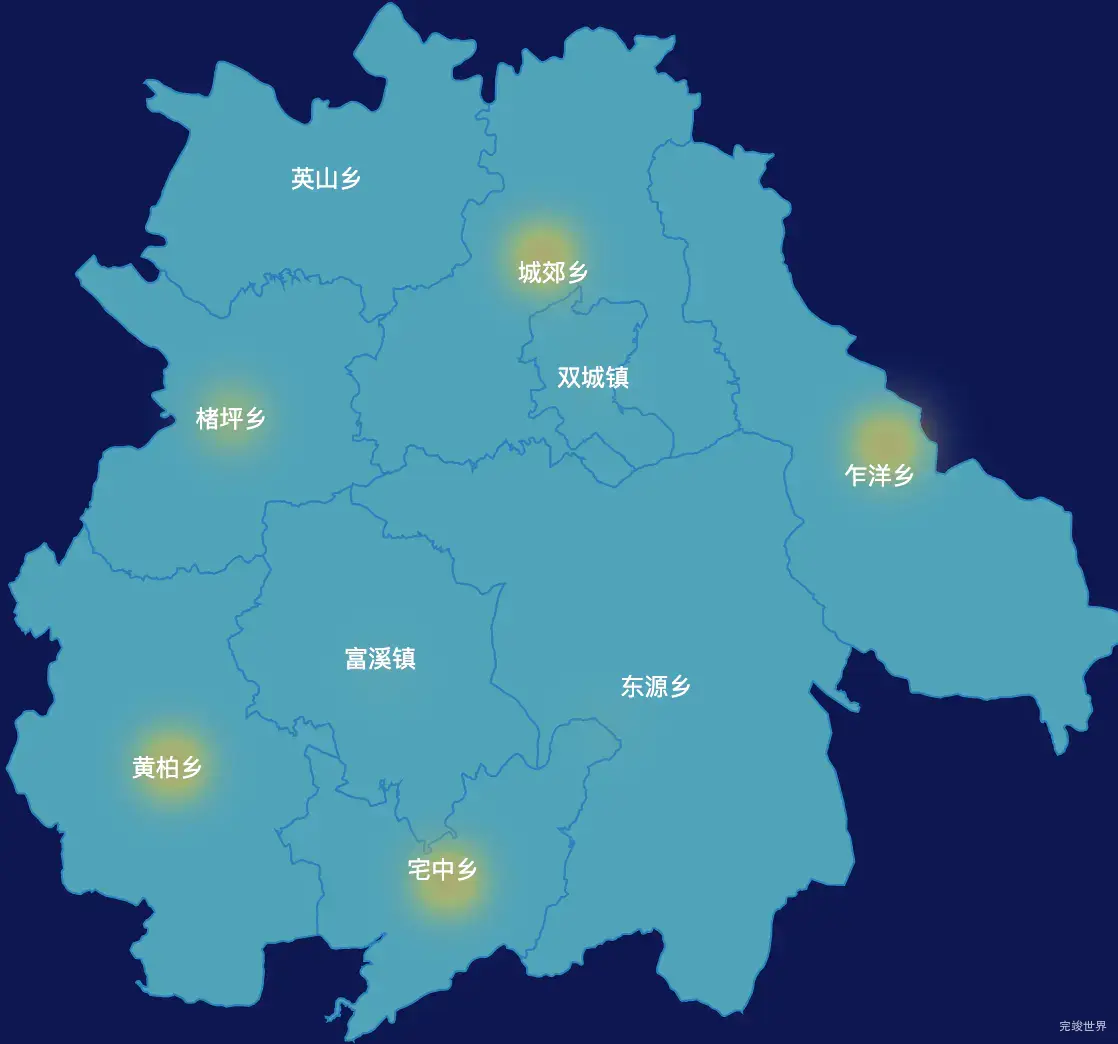 echarts宁德市柘荣县geoJson地图热力图