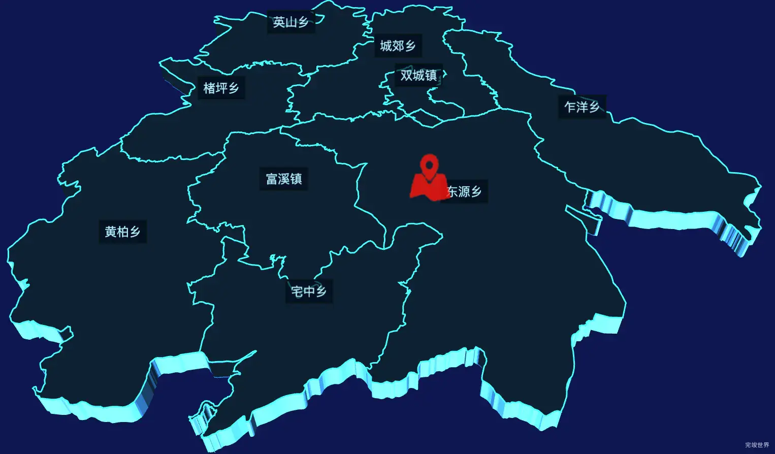 echarts宁德市柘荣县geoJson地图3d地图自定义图标