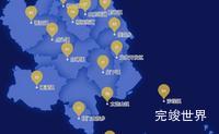 echarts宁德市福鼎市geoJson地图水滴状气泡图实例代码