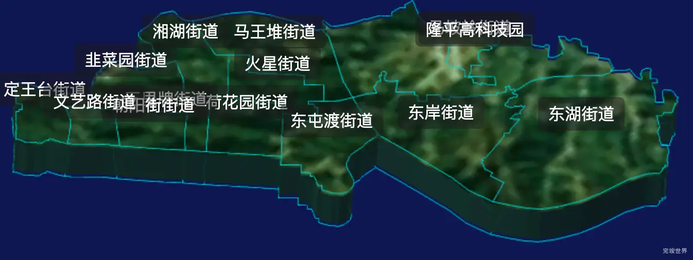 threejs长沙市芙蓉区geoJson地图3d地图自定义贴图加CSS2D标签