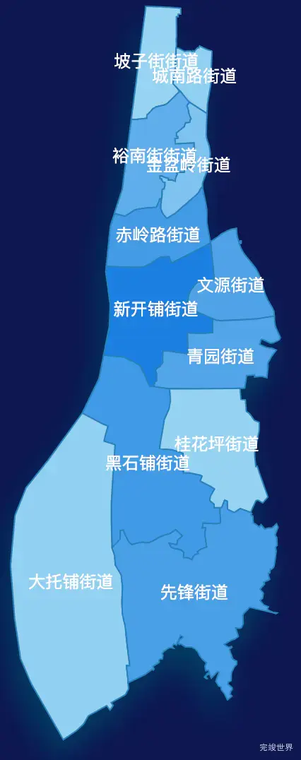 echarts长沙市天心区geoJson地图 tooltip轮播