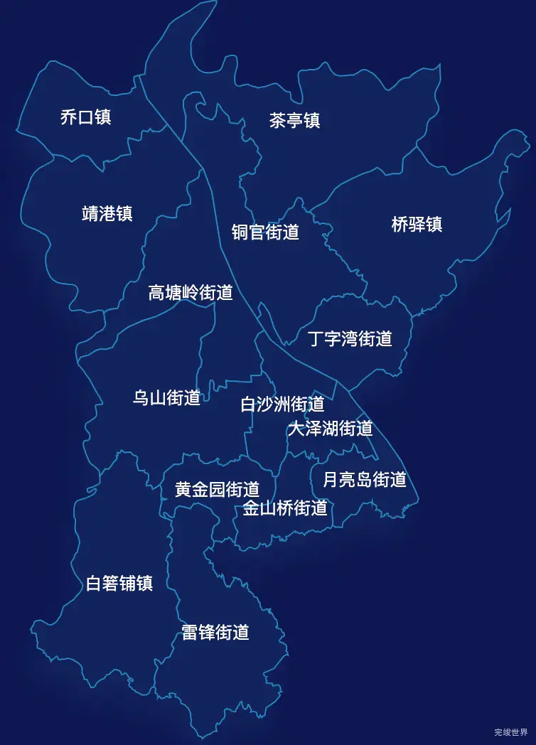 echarts长沙市望城区geoJson地图地图下钻展示