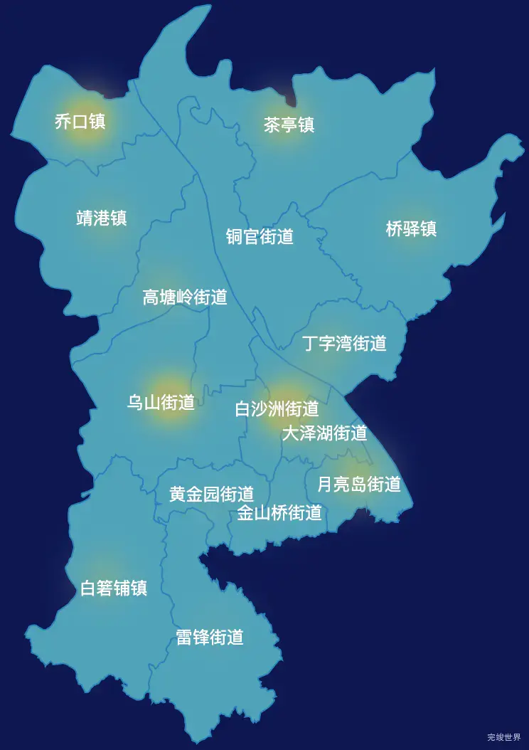 echarts长沙市望城区geoJson地图热力图