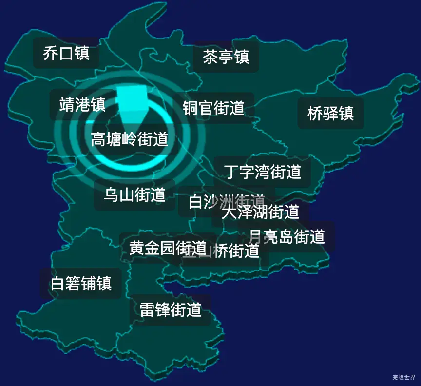 threejs长沙市望城区geoJson地图3d地图