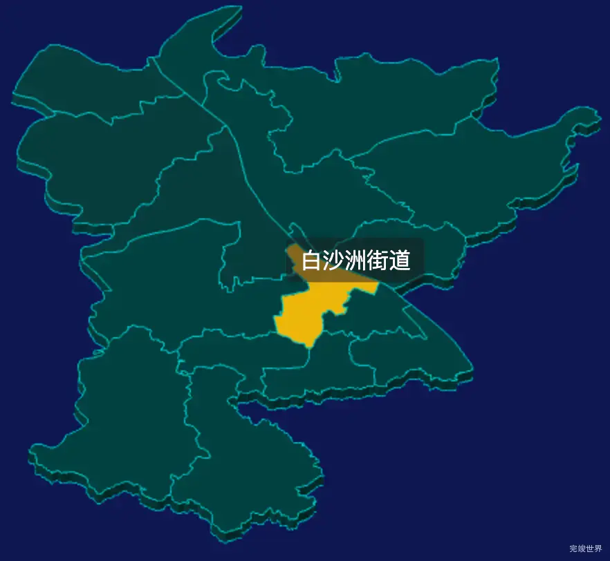 threejs长沙市望城区geoJson地图3d地图鼠标移入显示标签并高亮