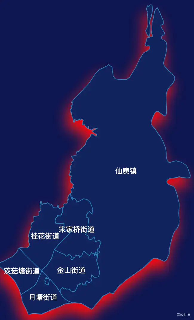 echarts株洲市荷塘区geoJson地图阴影