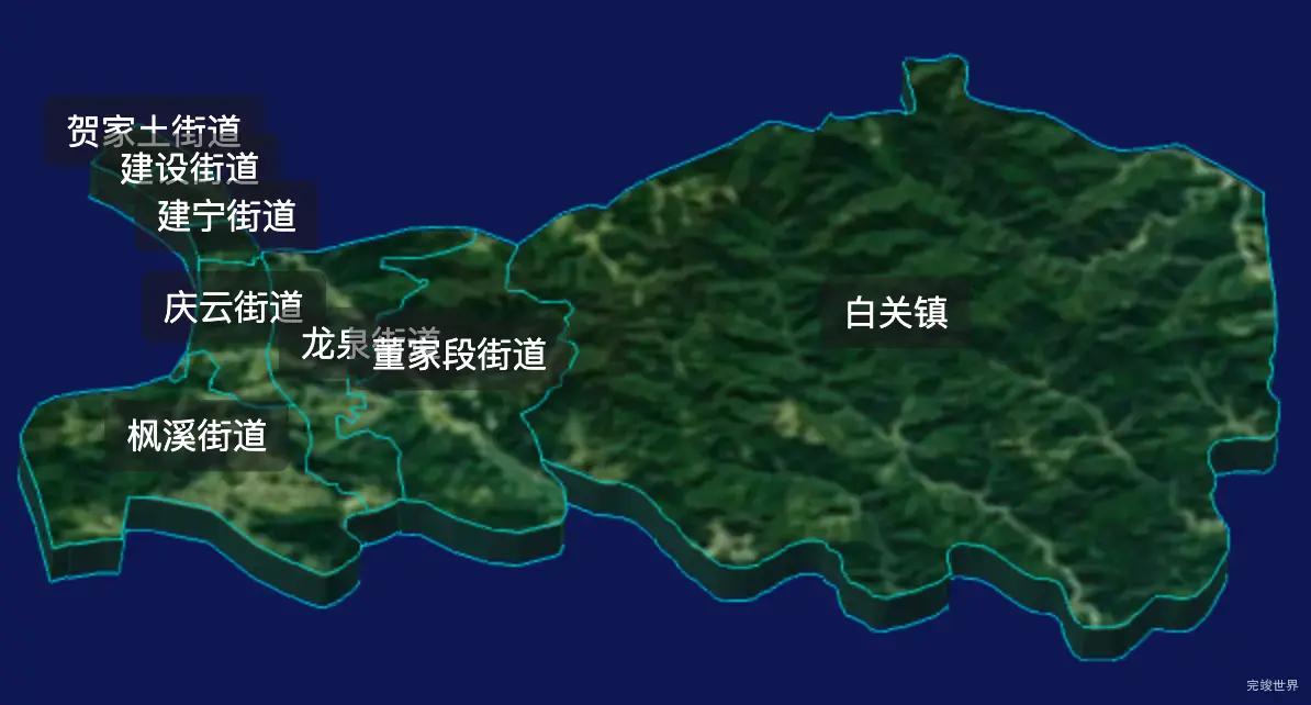 threejs株洲市芦淞区geoJson地图3d地图css2d标签