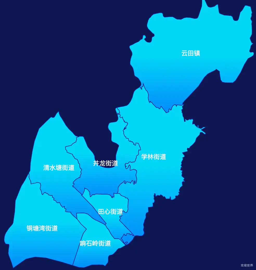 echarts株洲市石峰区geoJson地图局部颜色渐变