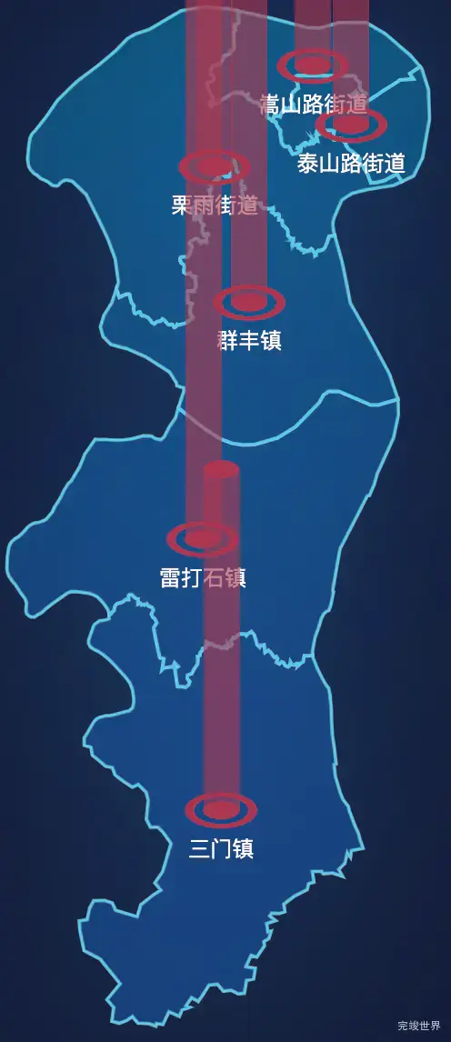 echarts株洲市天元区geoJson地图添加柱状图