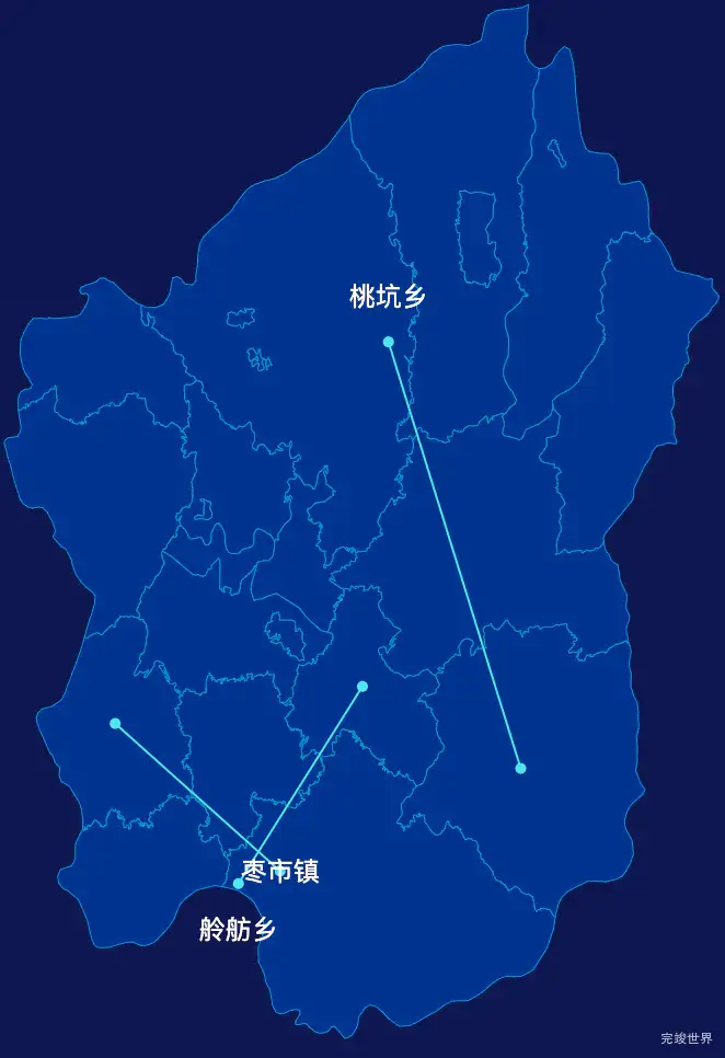 echarts株洲市茶陵县geoJson地图自定义引导线