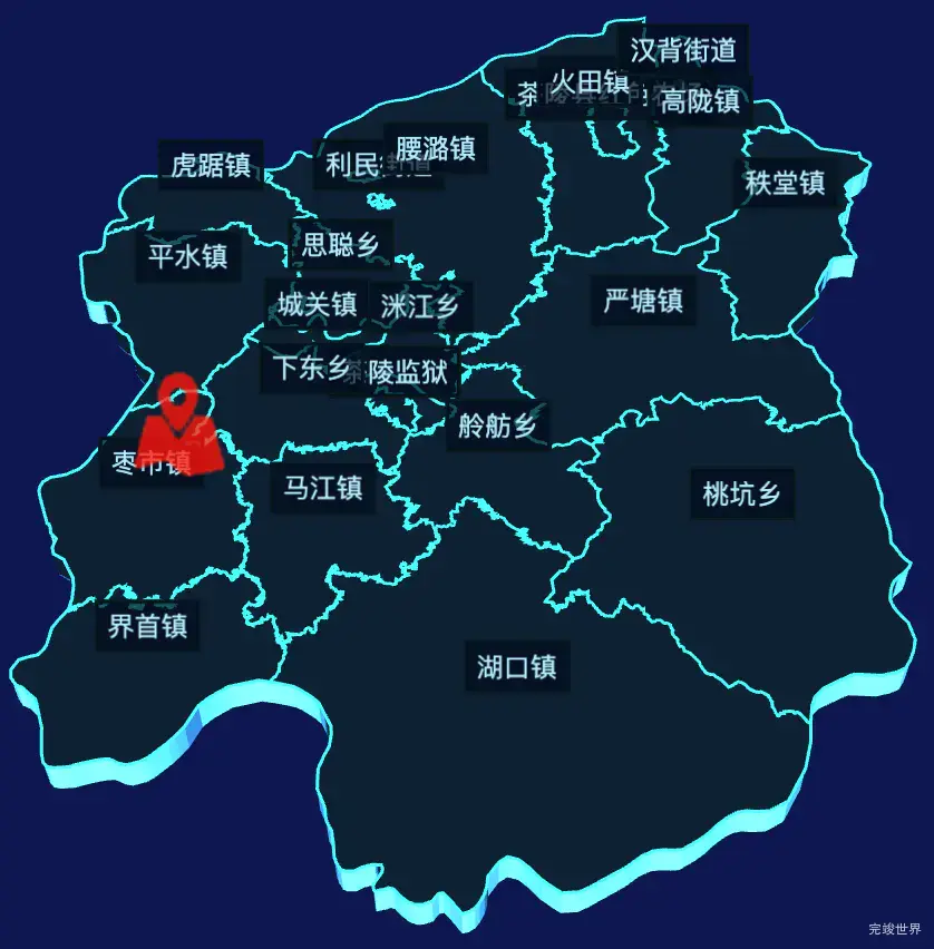 echarts株洲市茶陵县geoJson地图3d地图自定义图标