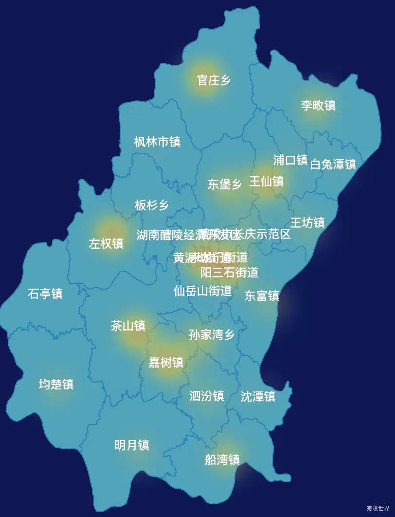 echarts株洲市醴陵市geoJson地图热力图