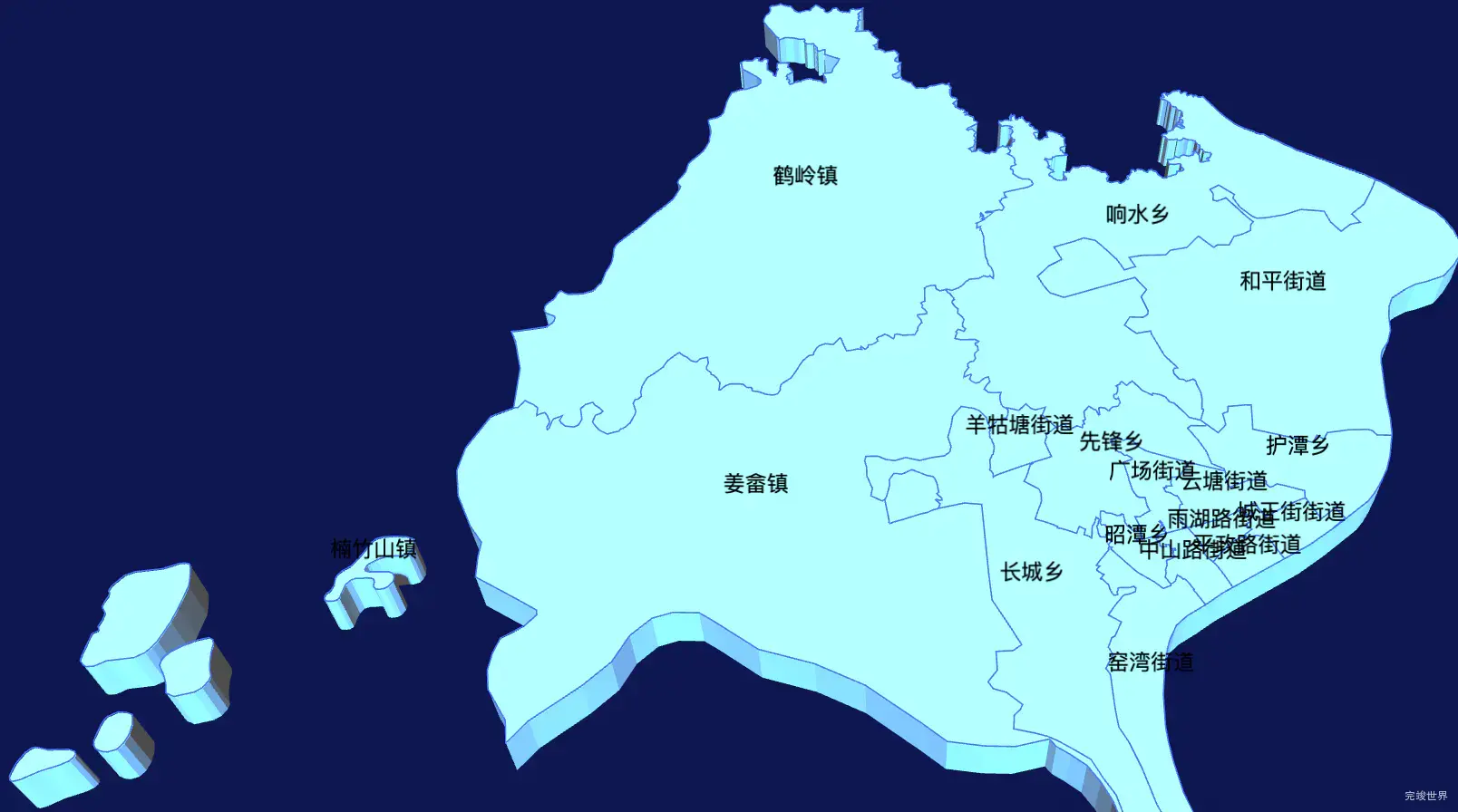 echarts湘潭市雨湖区geoJson地图3d地图