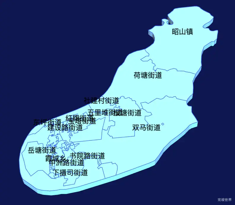 echarts湘潭市岳塘区geoJson地图3d地图