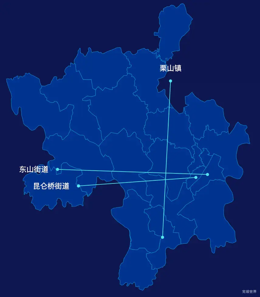 echarts湘潭市湘乡市geoJson地图自定义引导线