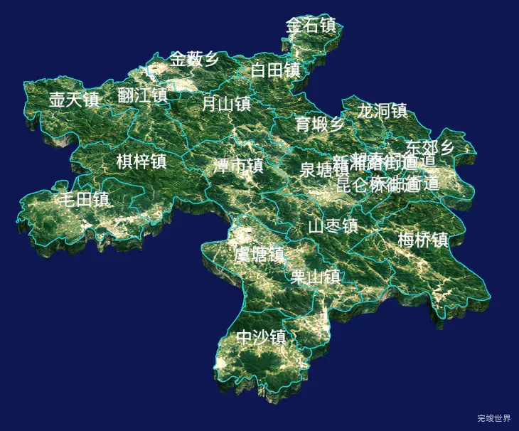 echarts湘潭市湘乡市geoJson地图3d地图自定义贴图-绿色地面