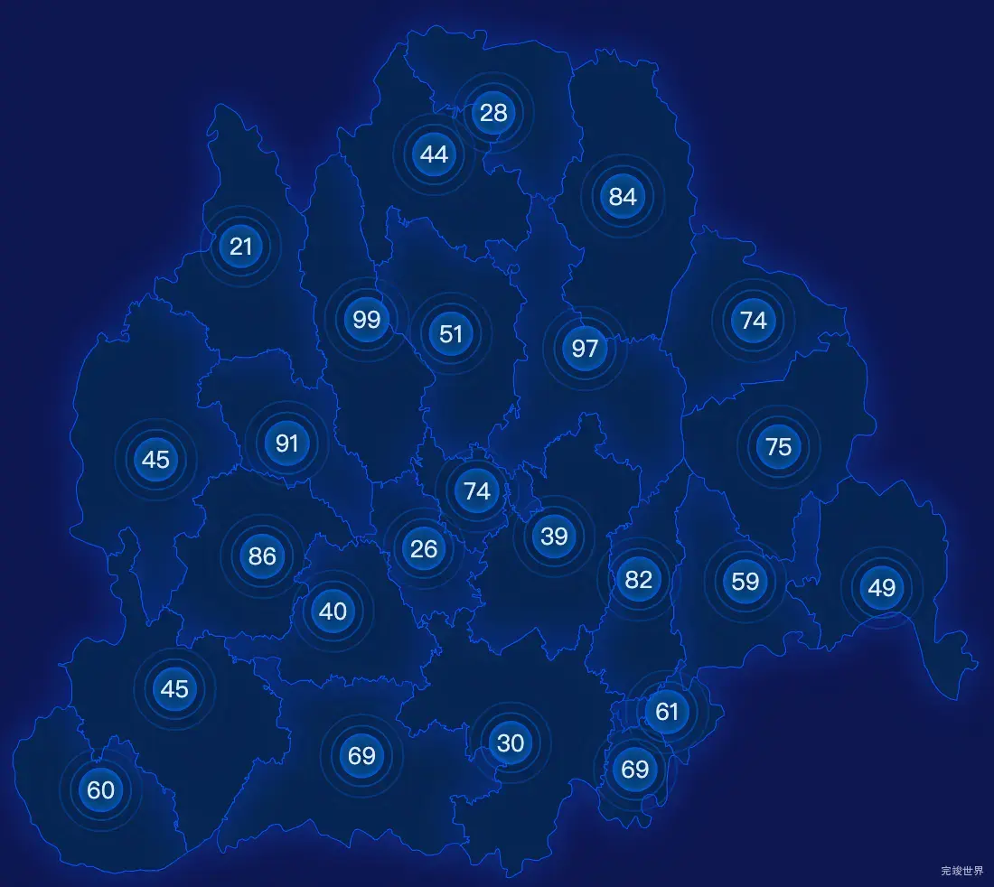 echarts衡阳市衡阳县geoJson地图圆形波纹状气泡图