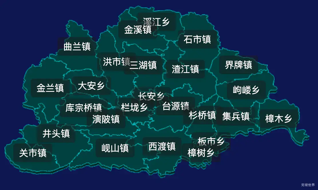 threejs衡阳市衡阳县geoJson地图3d地图css2d标签