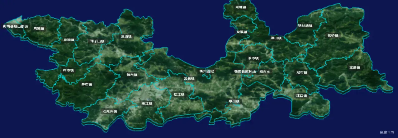 threejs衡阳市衡南县geoJson地图3d地图自定义贴图加CSS3D标签