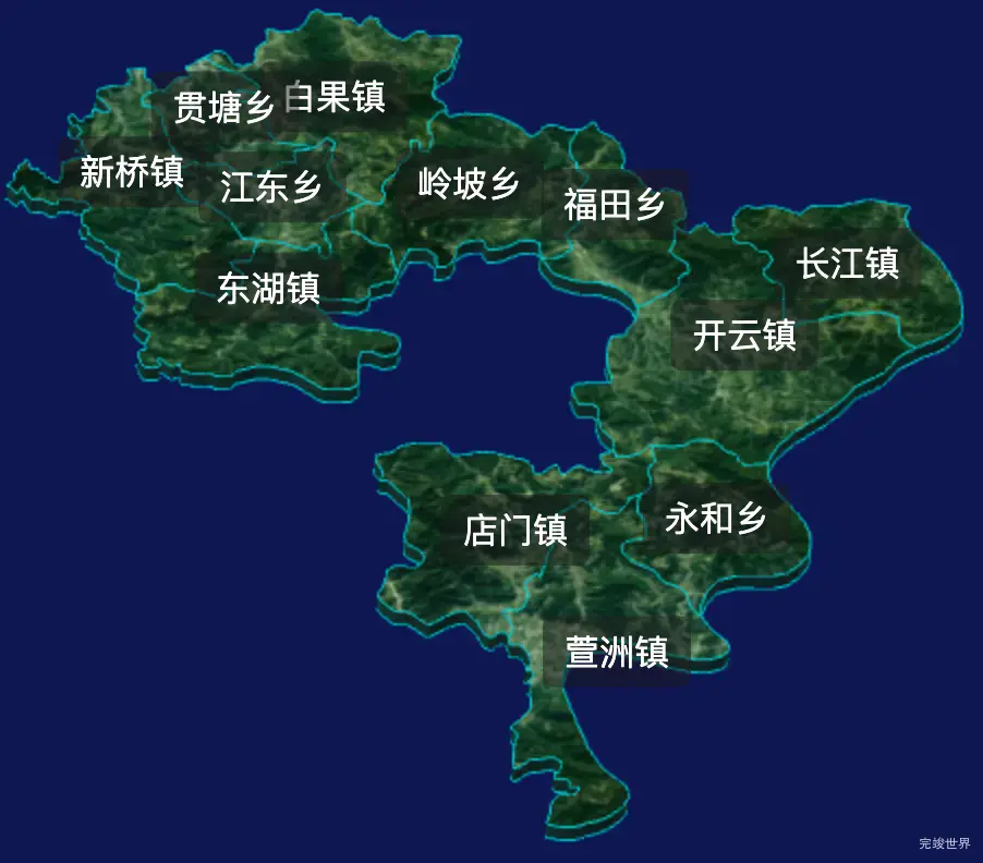 threejs衡阳市衡山县geoJson地图3d地图css2d标签