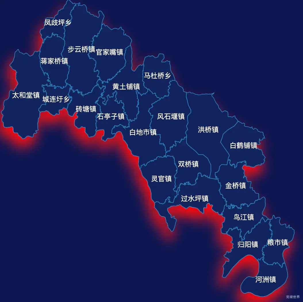 echarts衡阳市祁东县geoJson地图阴影