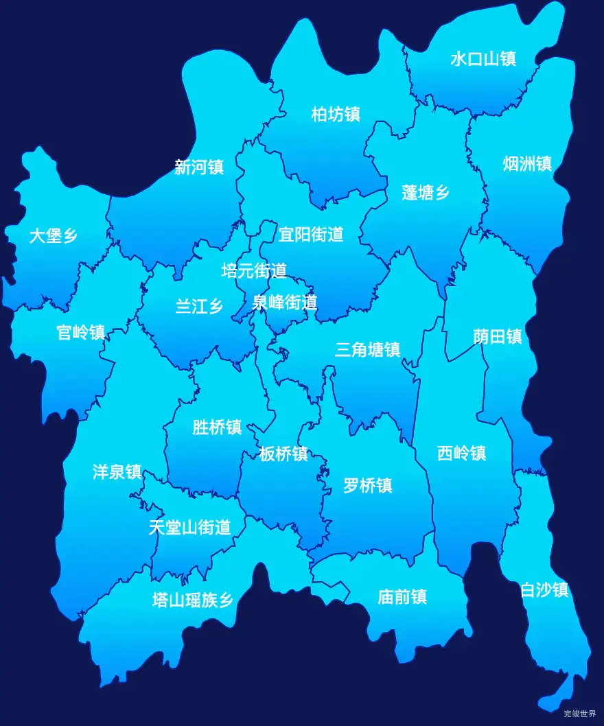 echarts衡阳市常宁市geoJson地图局部颜色渐变