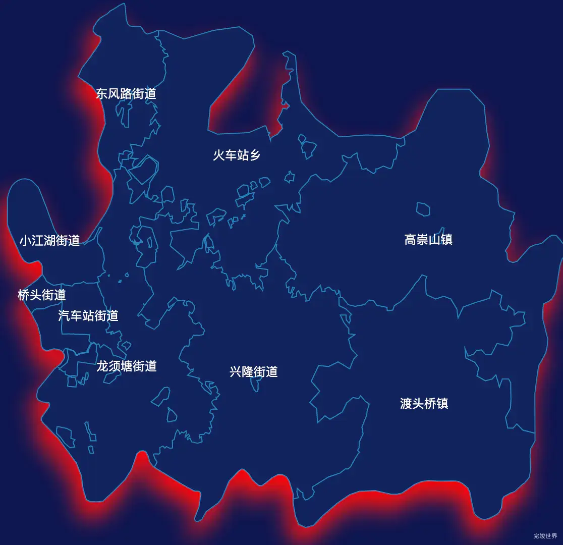 echarts邵阳市双清区geoJson地图阴影