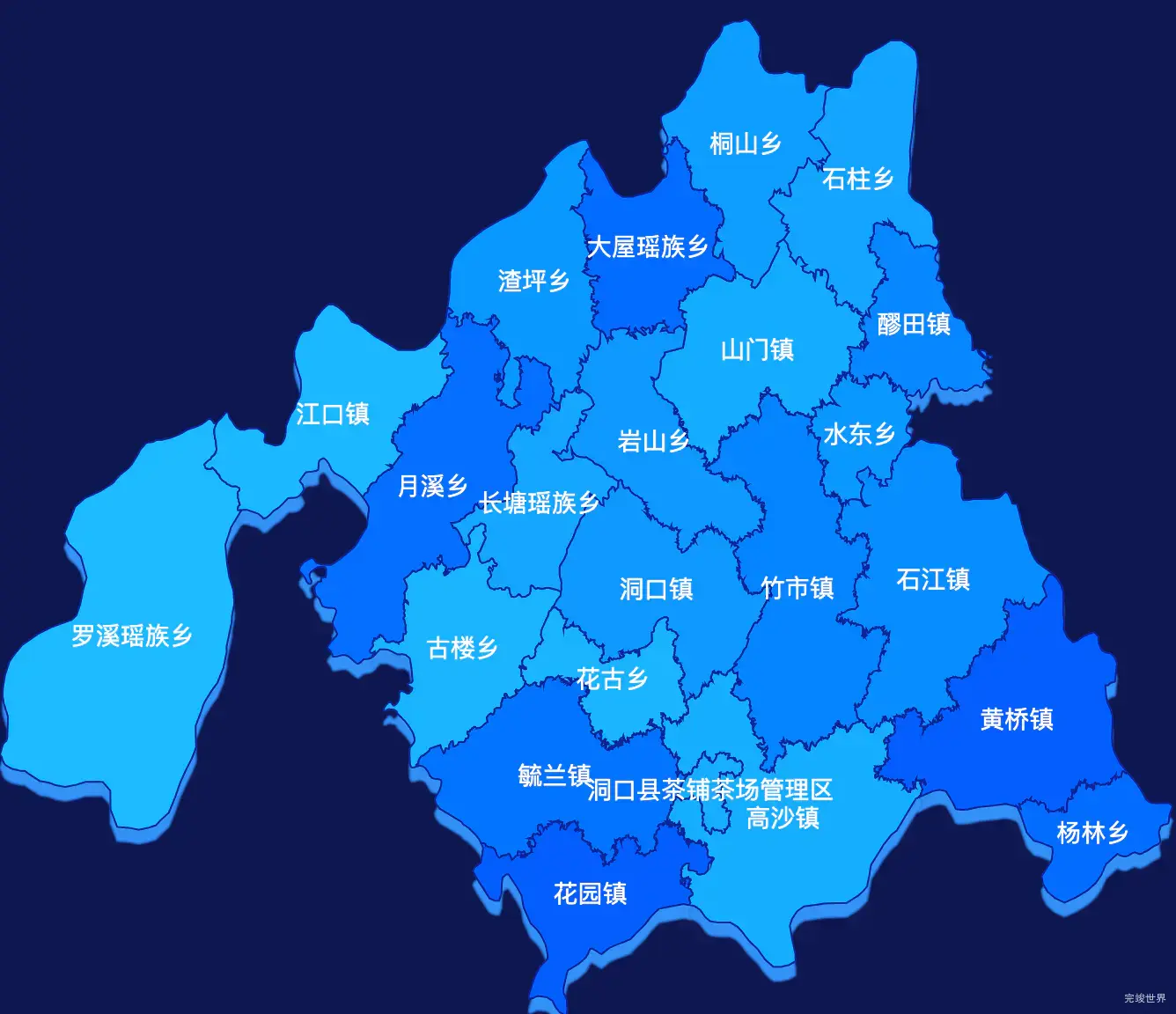 echarts邵阳市洞口县geoJson地图 visualMap控制地图颜色