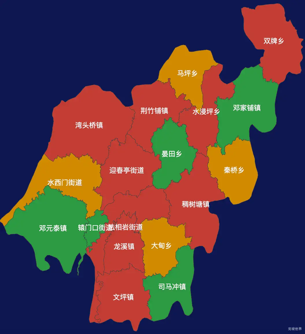 echarts邵阳市武冈市geoJson地图定义颜色