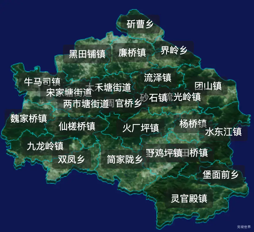 threejs邵阳市邵东市geoJson地图3d地图自定义贴图加CSS2D标签