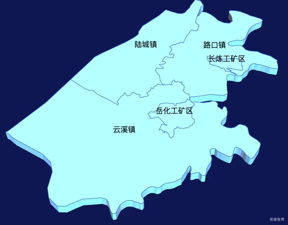 echarts岳阳市云溪区geoJson地图3d地图