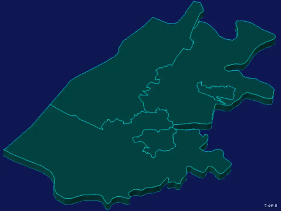 threejs岳阳市云溪区geoJson地图3d地图