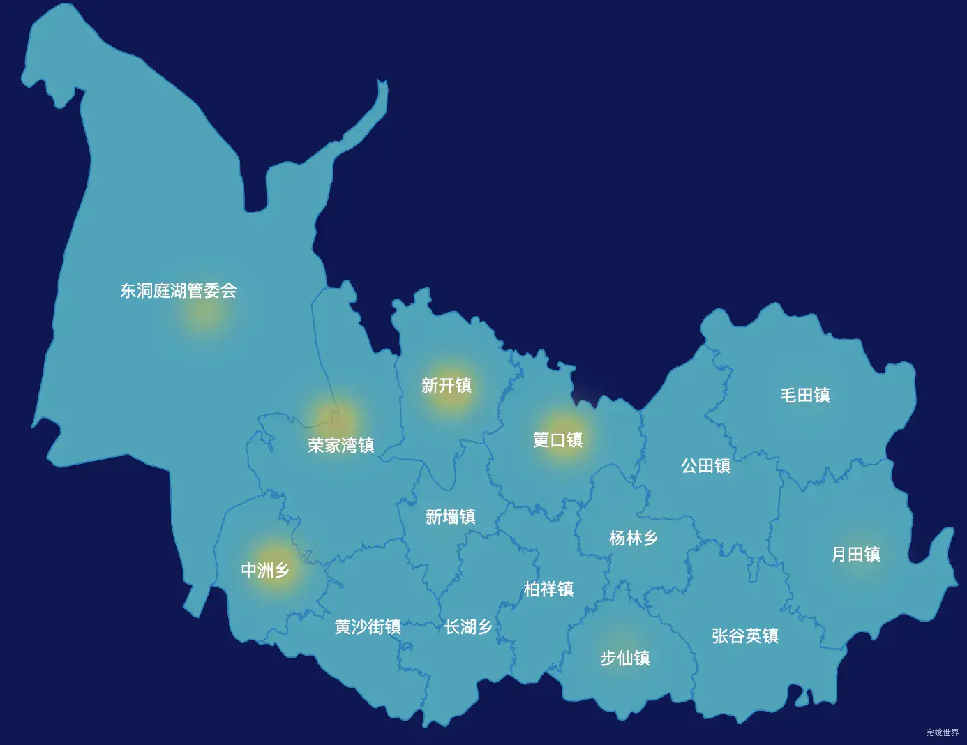 echarts岳阳市岳阳县geoJson地图热力图