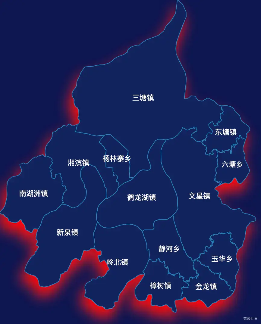 echarts岳阳市湘阴县geoJson地图阴影