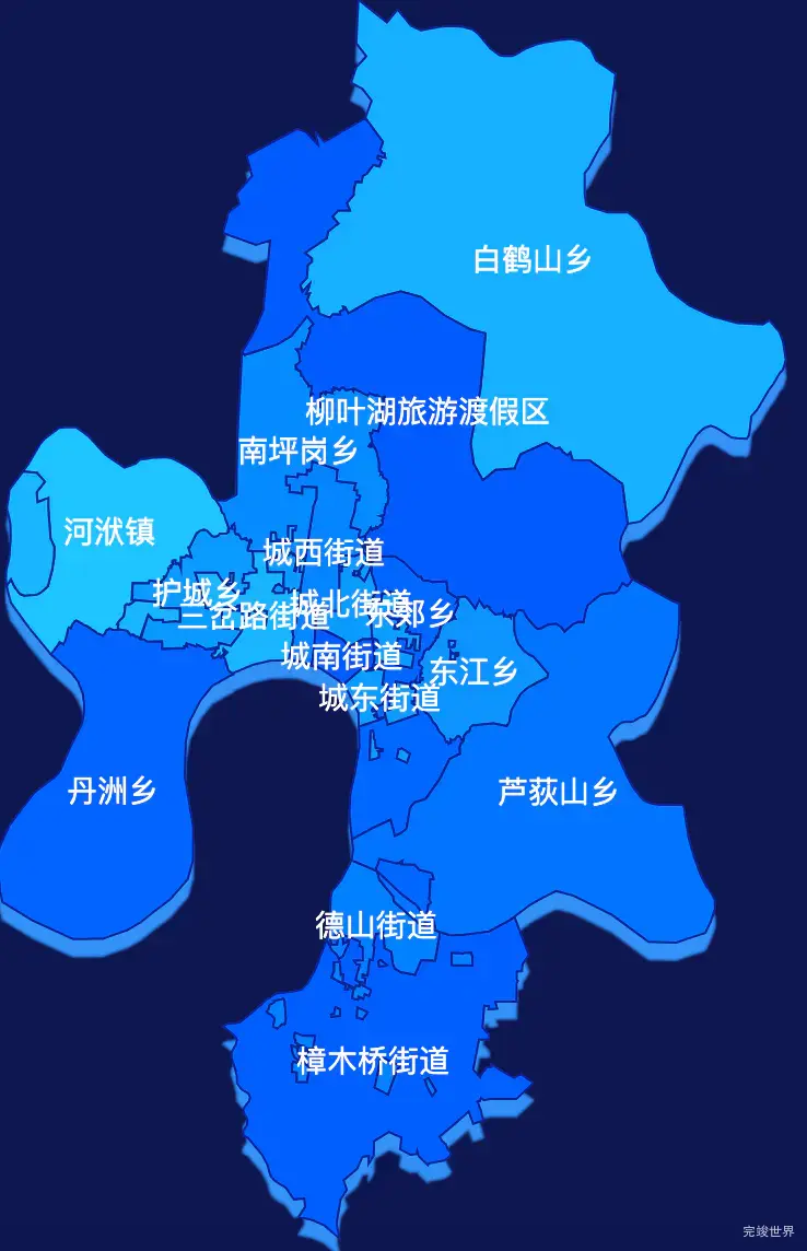 echarts常德市武陵区geoJson地图 visualMap控制地图颜色