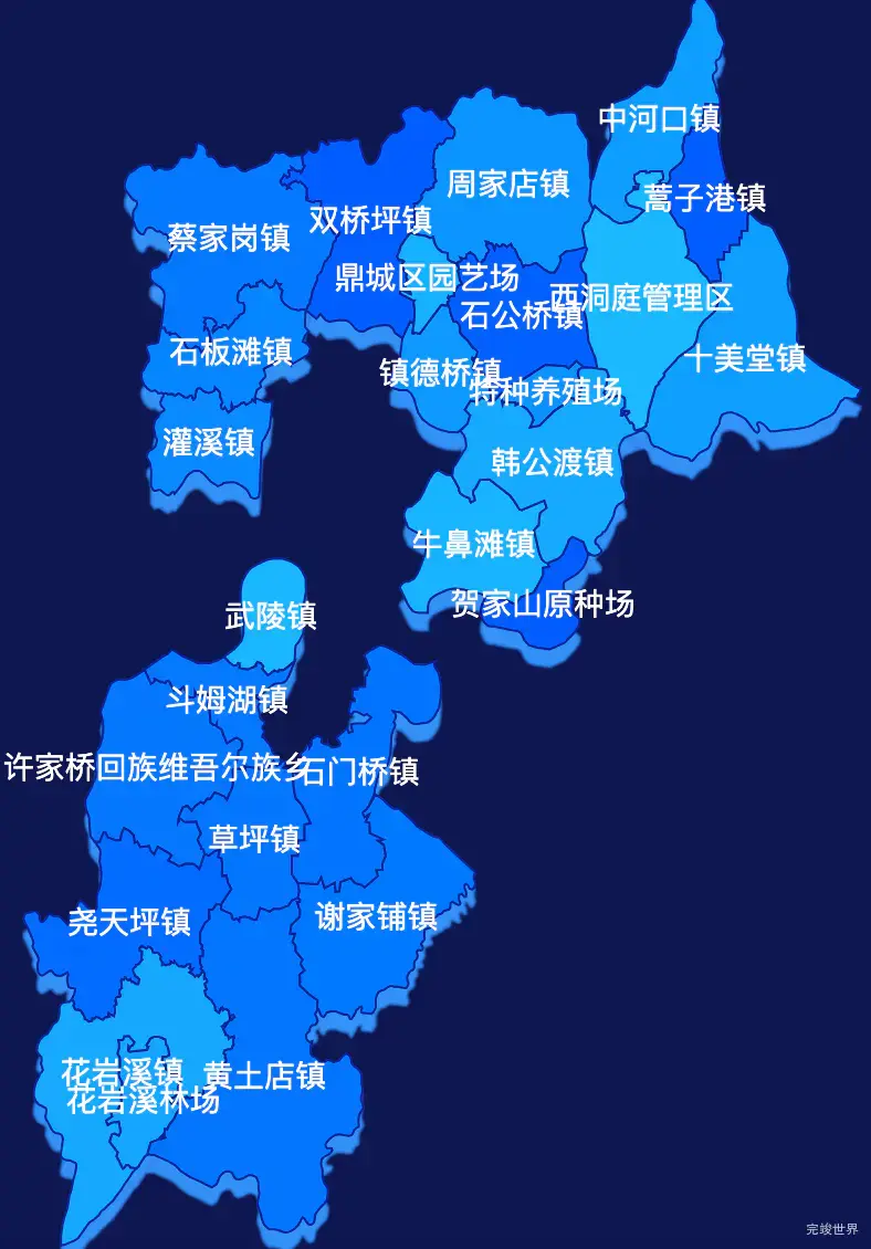 echarts常德市鼎城区geoJson地图 visualMap控制地图颜色