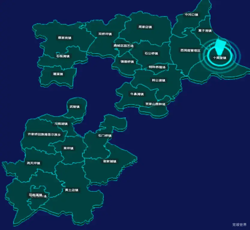 threejs常德市鼎城区geoJson地图3d地图添加旋转棱锥