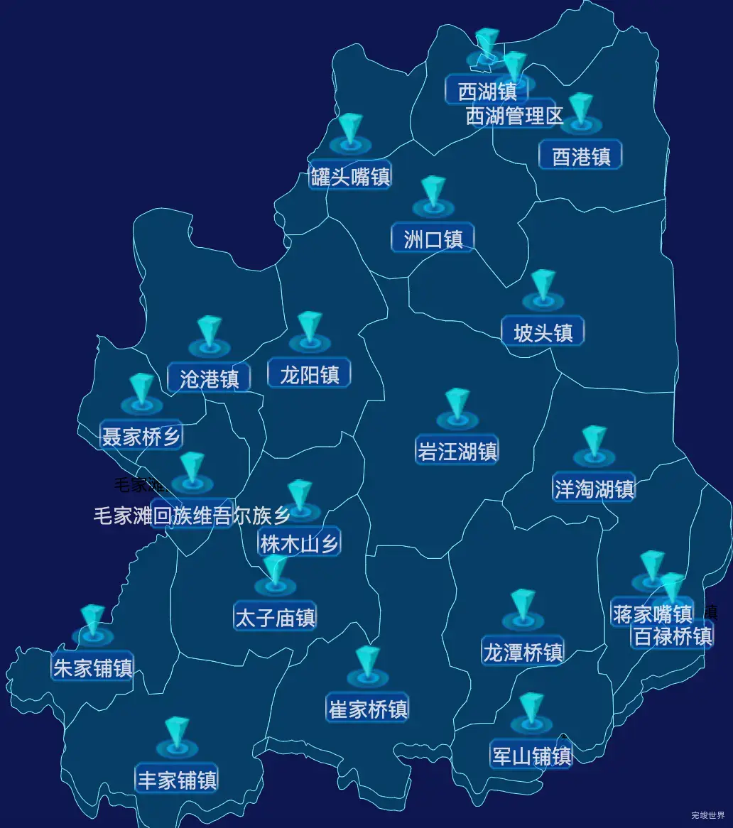 echarts常德市汉寿县geoJson地图点击跳转到指定页面