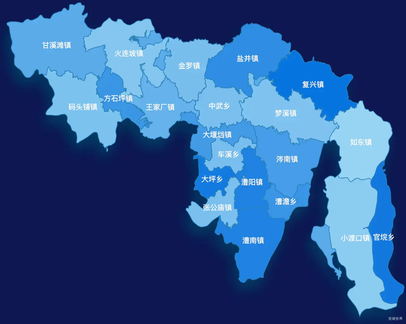 echarts常德市澧县geoJson地图 tooltip轮播