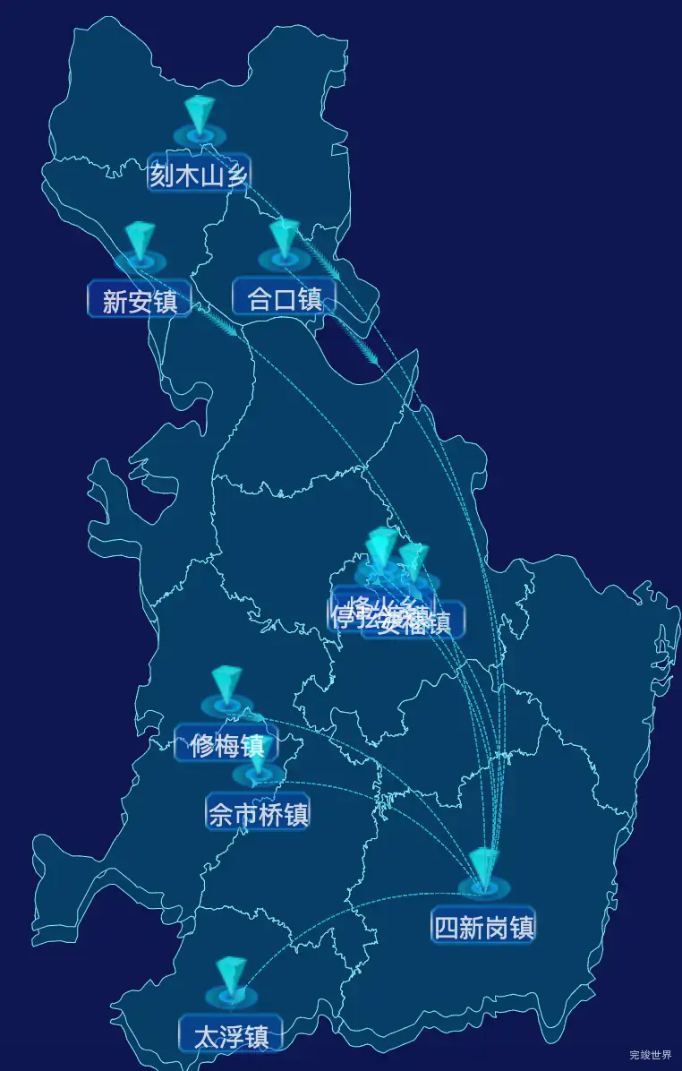 echarts常德市临澧县geoJson地图label样式自定义