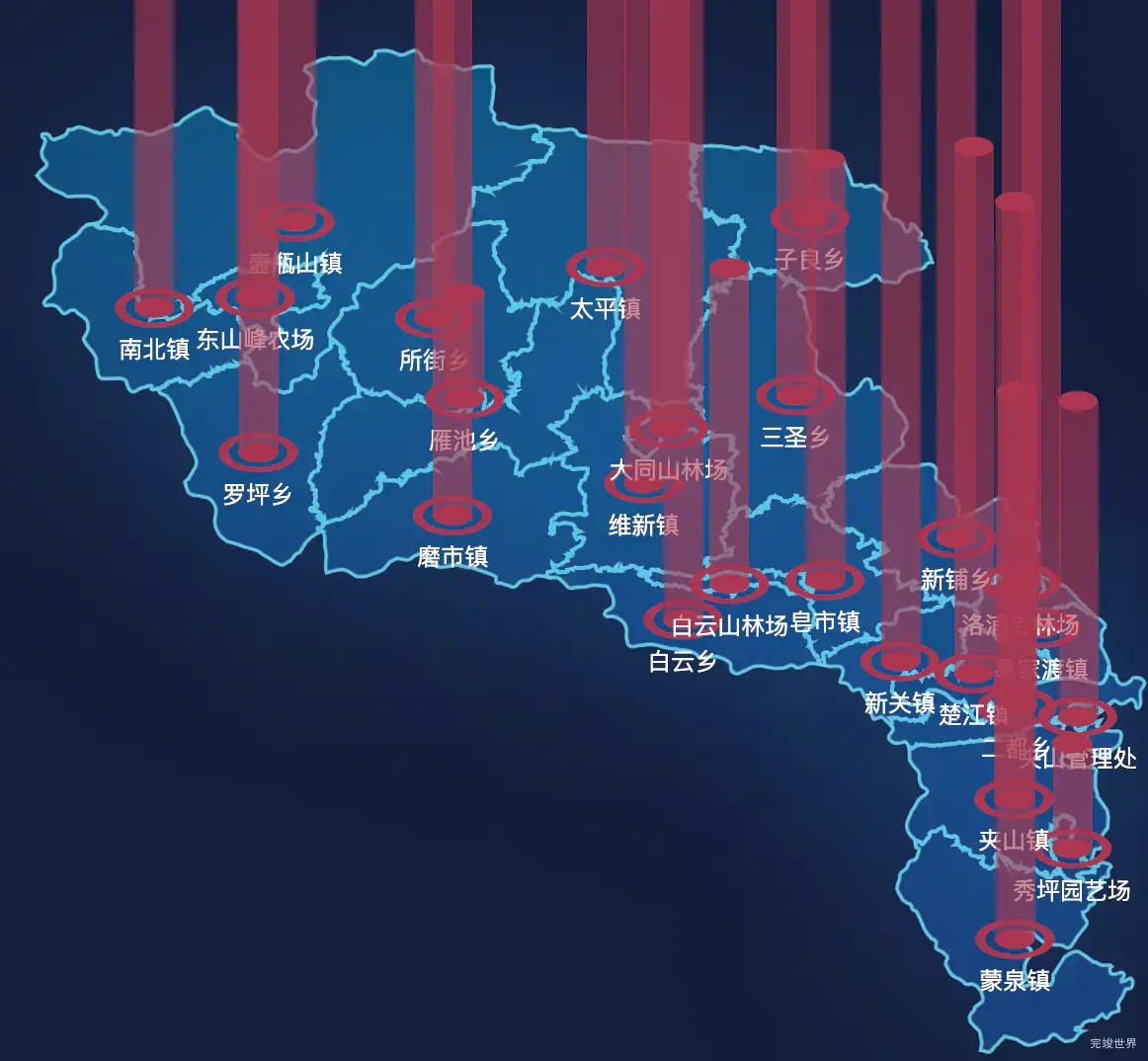 echarts常德市石门县geoJson地图添加柱状图