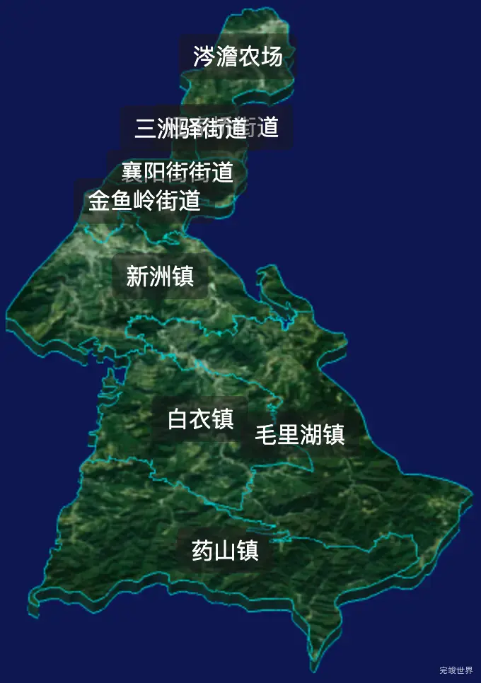 threejs常德市津市市geoJson地图3d地图css2d标签