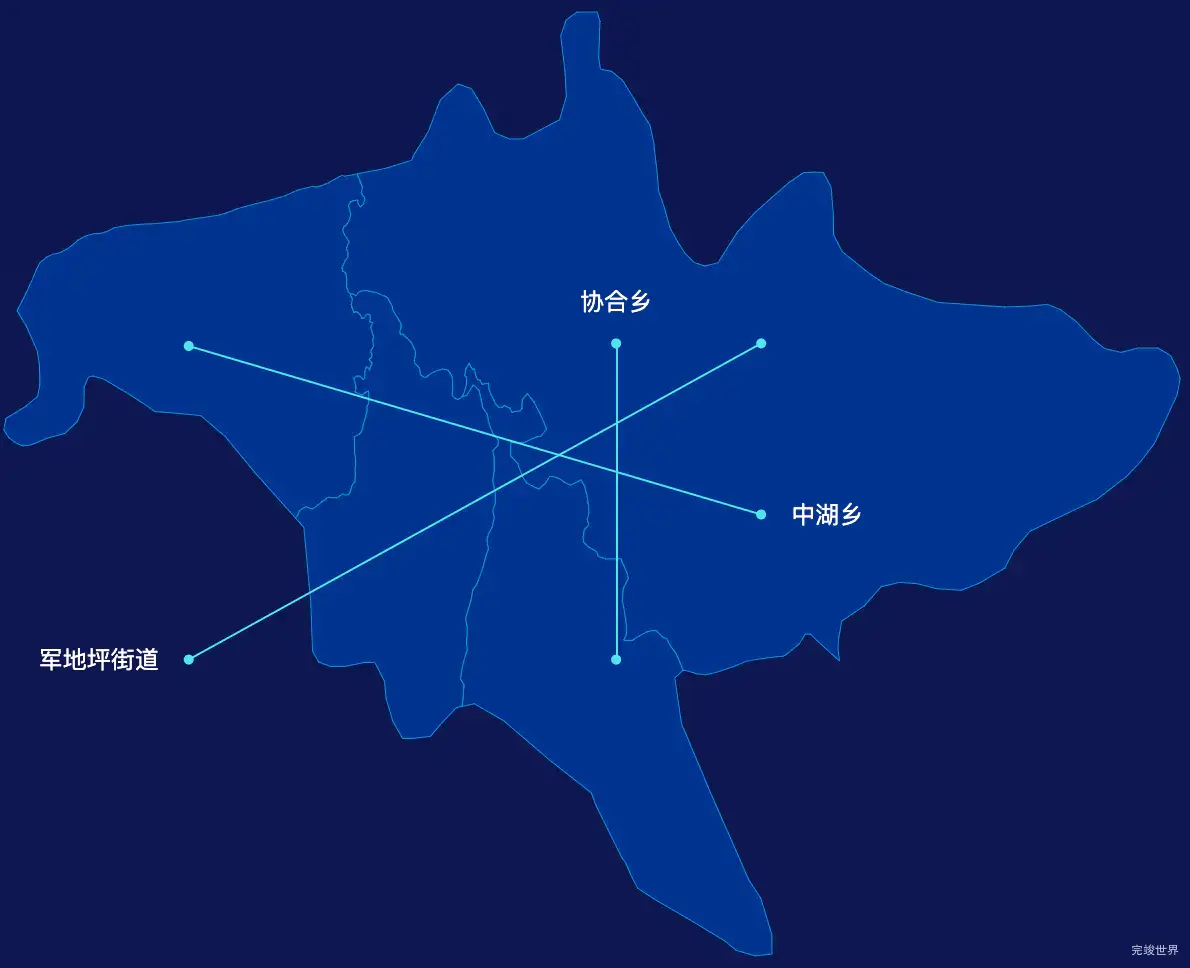 echarts张家界市武陵源区geoJson地图自定义引导线