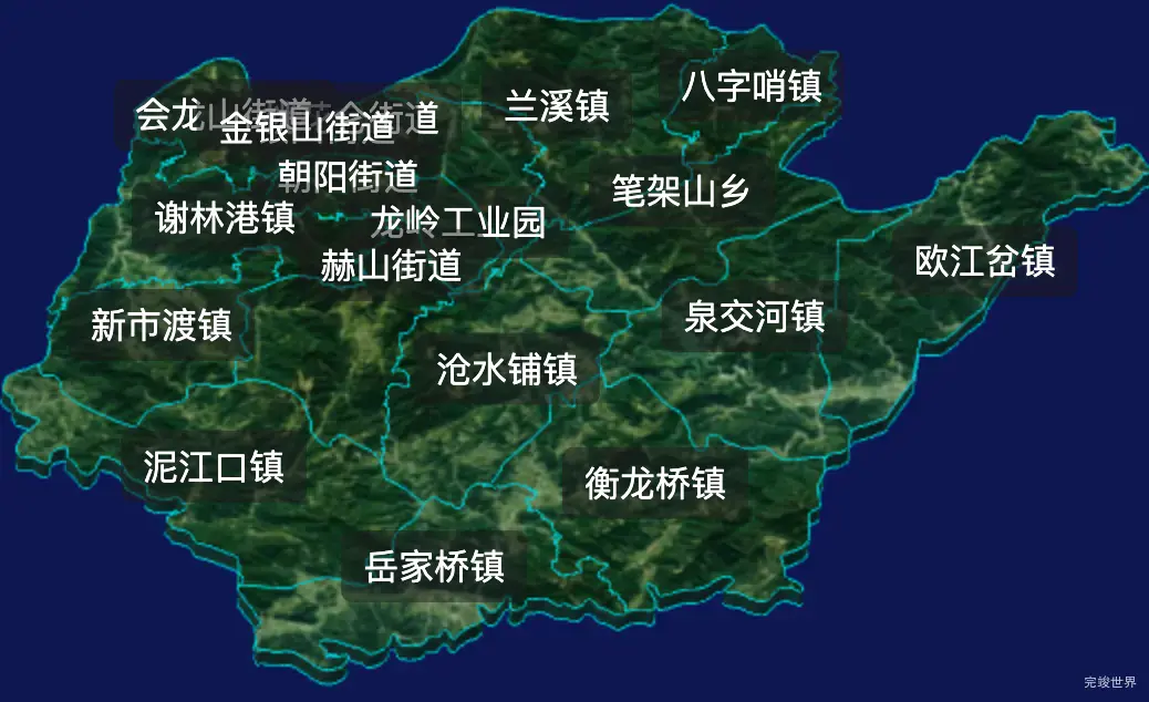 threejs益阳市赫山区geoJson地图3d地图添加描边效果