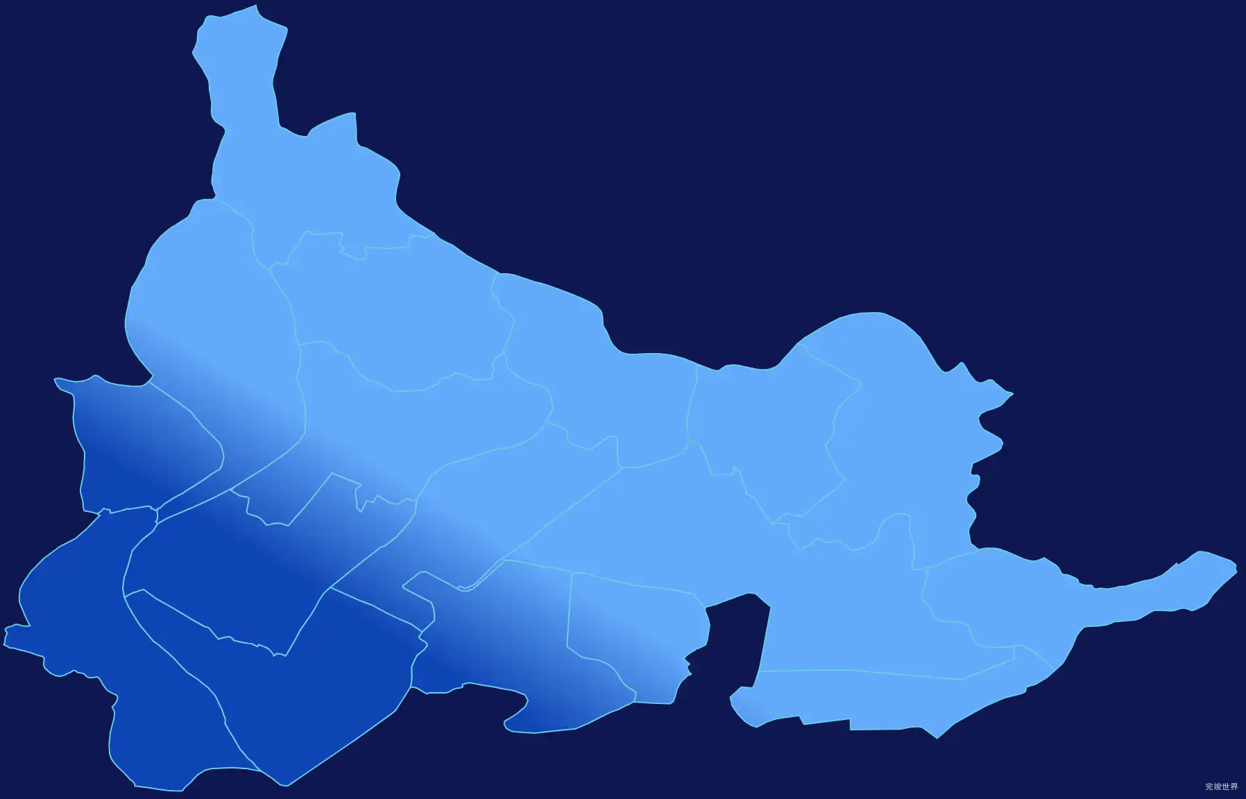 echarts益阳市南县geoJson地图全局颜色渐变