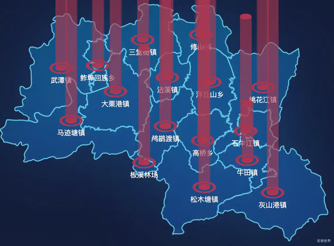 echarts益阳市桃江县geoJson地图添加柱状图