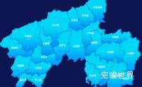 echarts益阳市安化县geoJson地图局部颜色渐变效果实例